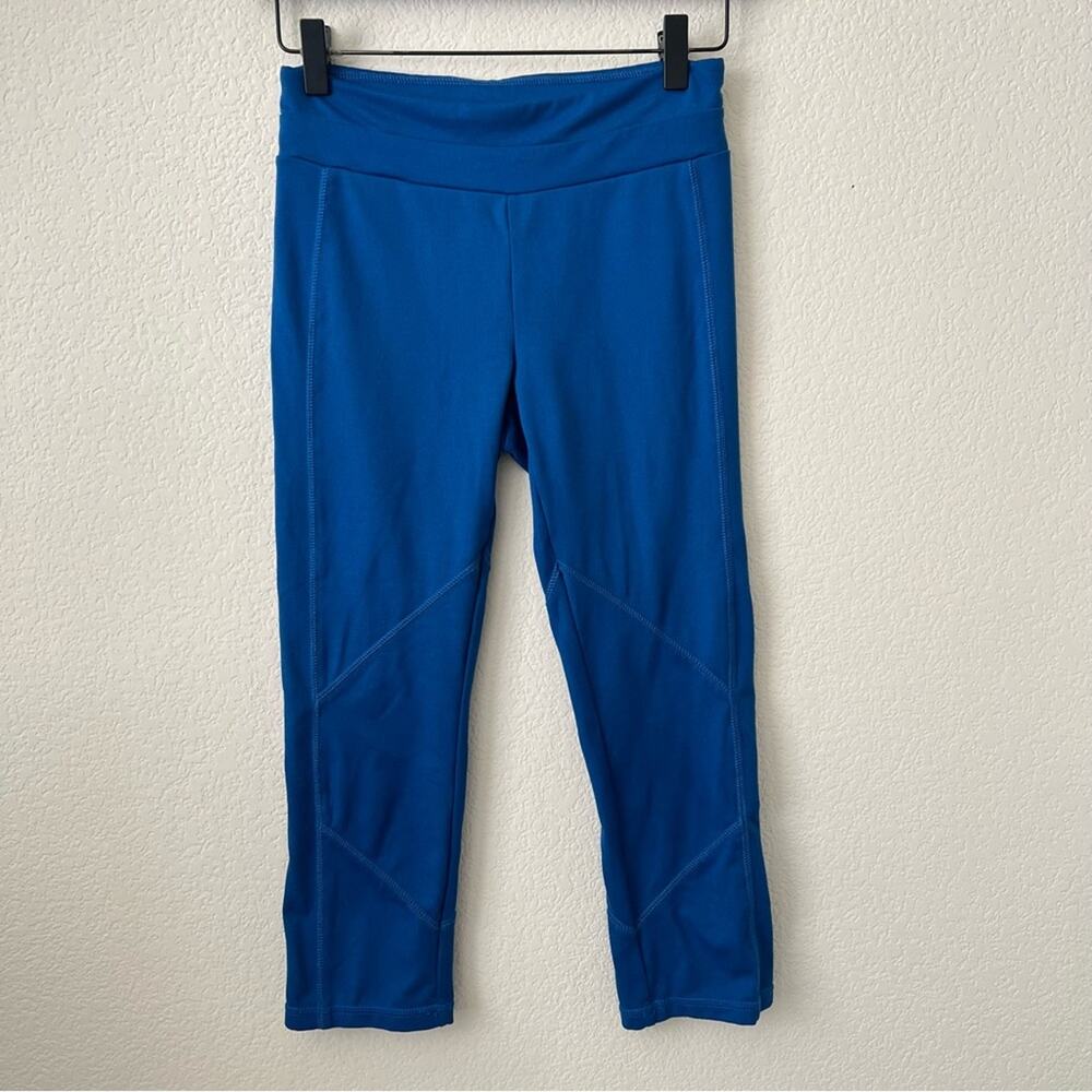 J Crew Factory royal blue cropped capri active pants leggings zip pocket E7339